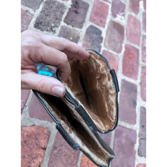 Vtg Sundance Flings Leather Teal Black Western Boots. See size measurements! - Picture 3 of 8